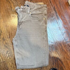 American Eagle Outfitters Gray Athletic Straight Jeans